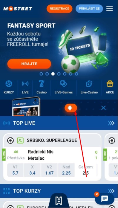 Jak stáhnout aplikaci Mostbet pro Android